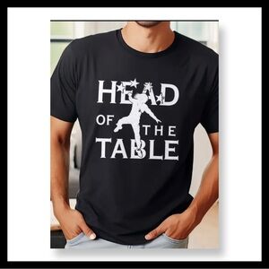 Roman Reins- Men'S Casual Cotton T-Shirt with "Head of the Table" Print